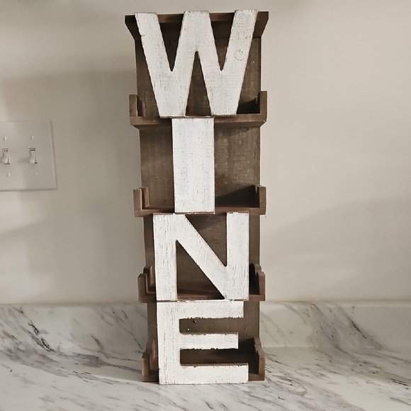Rustic Wine Rack with White Letters - Picture 2 of 7
